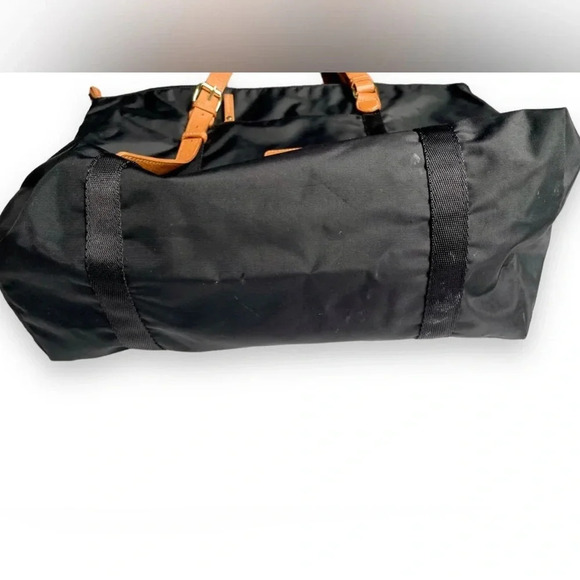 Bric’s Black Canvas Leather Packable Tote Bag - Picture 2 of 7